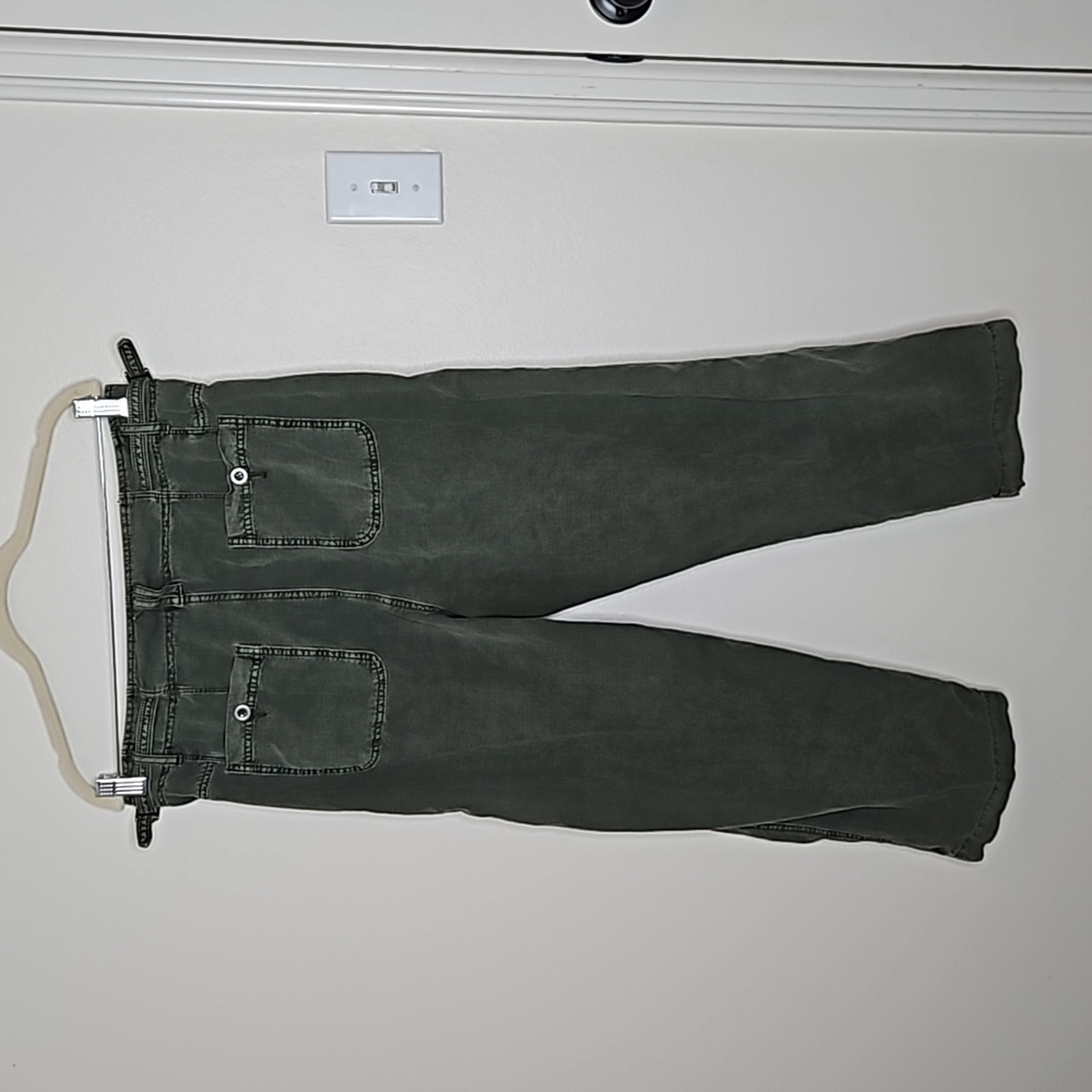 FREE PEOPLE Compass Star Cotton Green Trousers Size 12 - Picture 7 of 13